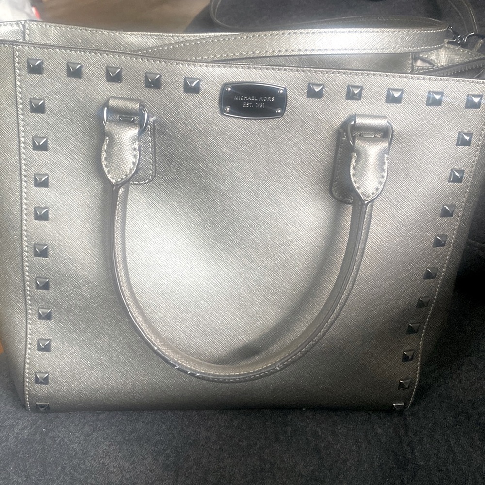 Michael Kora gun metal color bag
